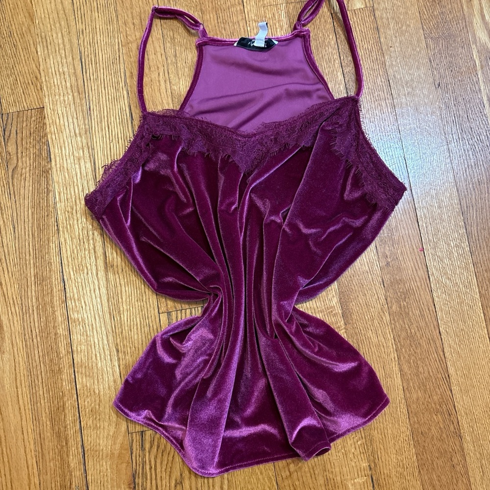 Nine West Rich Purple Velvet Tank Top